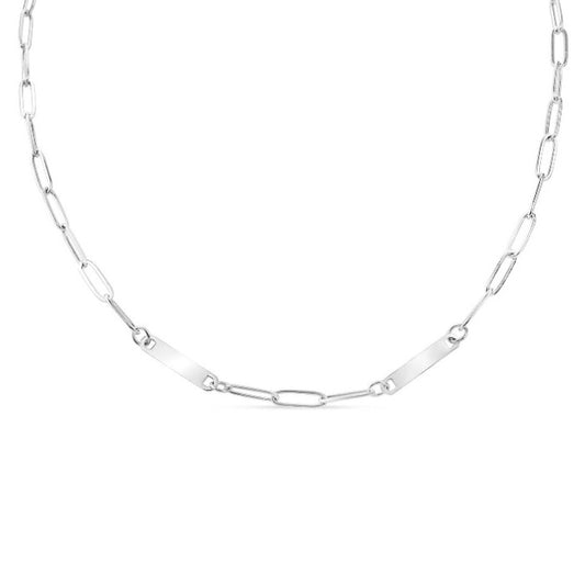2 bar paperclip engravable chain necklace