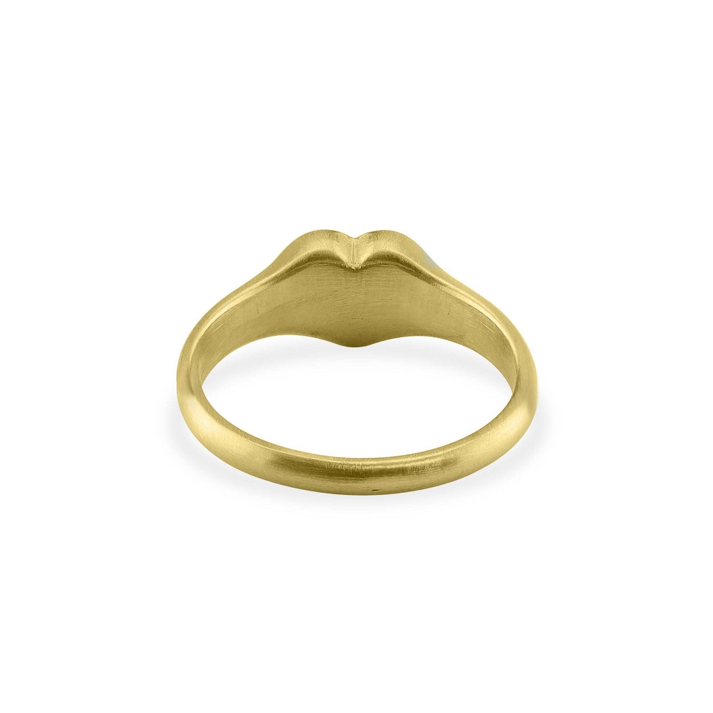 HEART SIGNET RING | BRUSHED GOLD