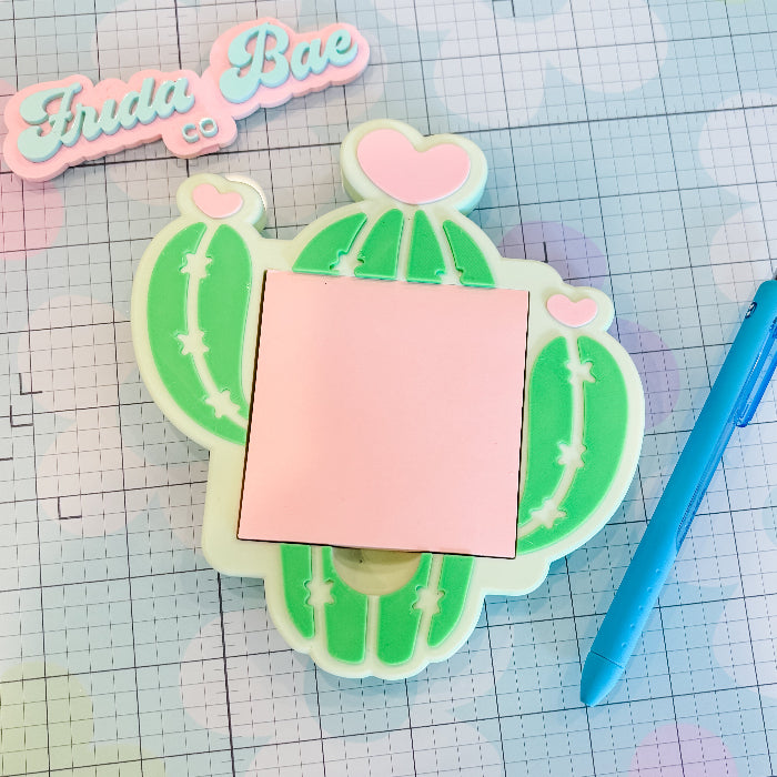 cactus heart sticky note holder