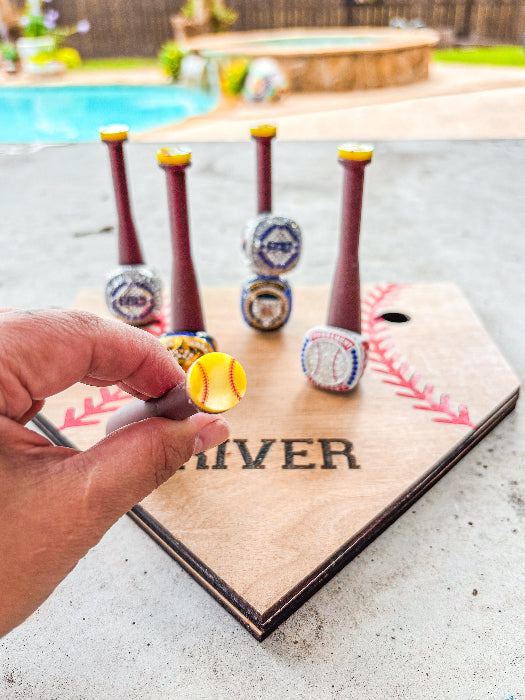 Baseball diamond championship ring display