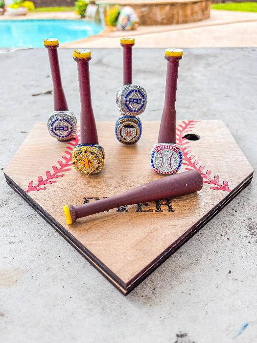 Baseball diamond championship ring display