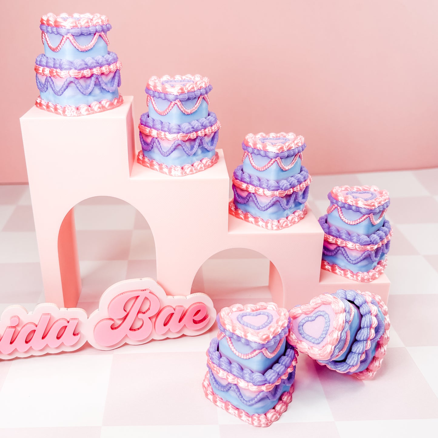 VINTAGE HEART CAKE FIDGET CLICKER | PURPLE NEBULA