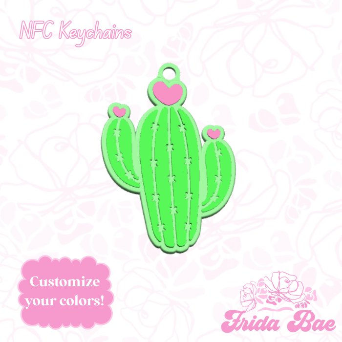 Cactus Shaped NFC Keychain