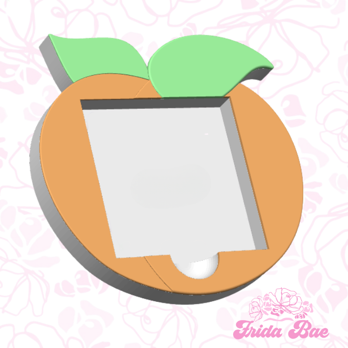 Peach shaped sticky note holder