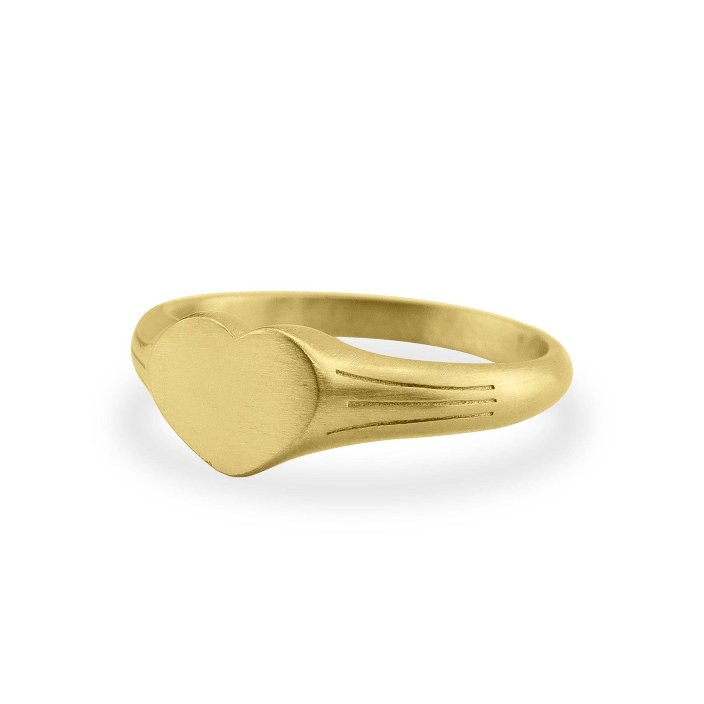 HEART SIGNET RING | BRUSHED GOLD