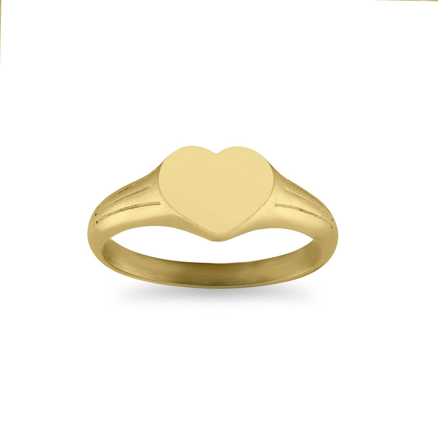 HEART SIGNET RING | BRUSHED GOLD