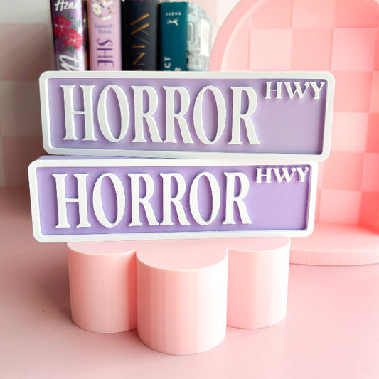 HORROR HWY | BOOKSHELF SIGN