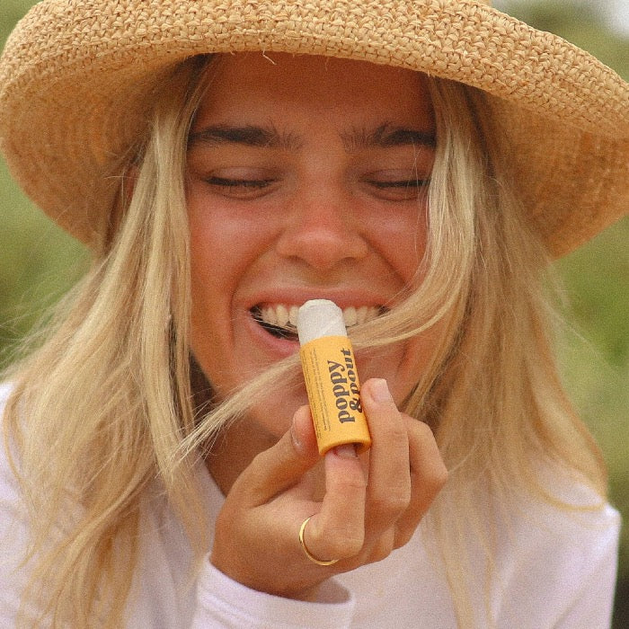 Anyone who enjoys the scent or flavor of lemon will love our Lemon Bloom Lip Balm. It’s both refreshing and hydrating! Every Poppy &amp; Pout lip balm is made with 100% natural ingredients and hand-poured into eco-friendly cardboard tubes. 