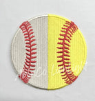 half softball half baseball iron on patch