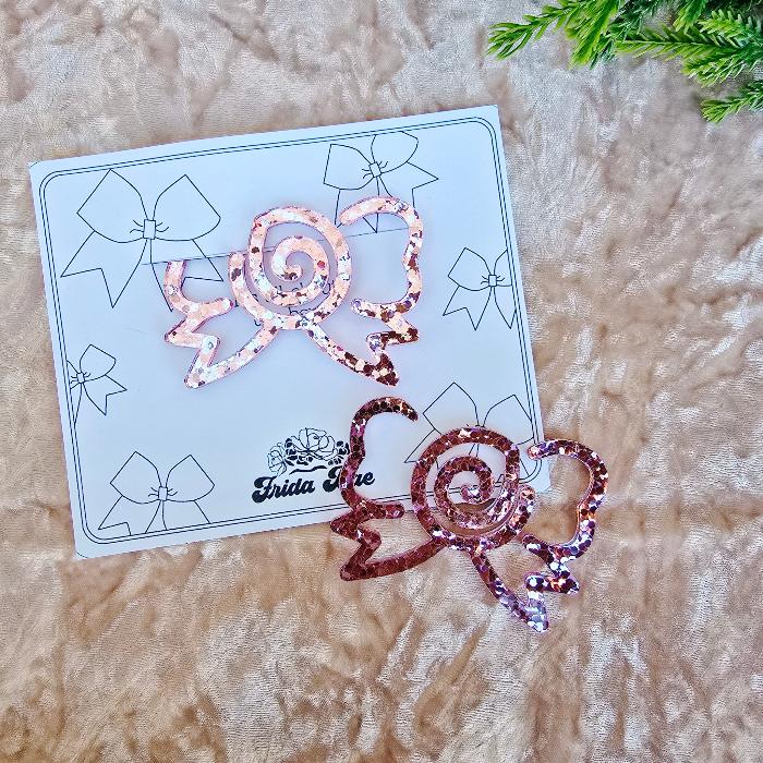 Pink Glitter Bow Acrylic Bookmark