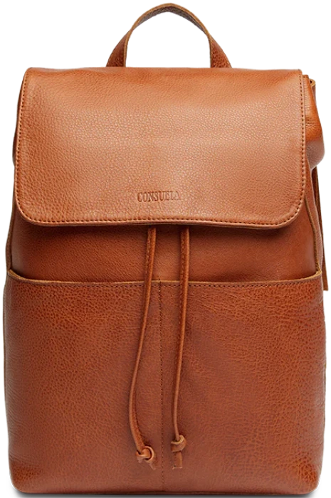 Brandy cognac leather&nbsp;exterior consuela backpack