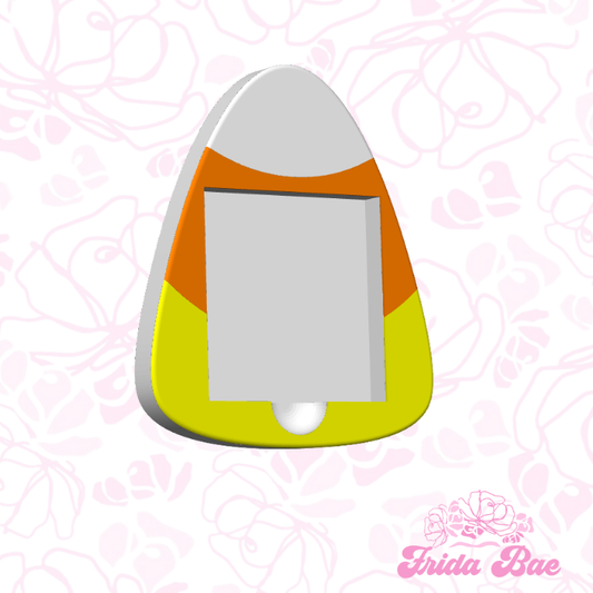 Candy corn-shaped sticky not pad holder