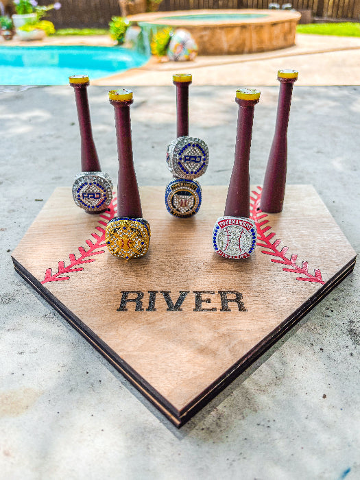 Baseball diamond championship ring display