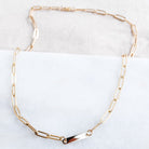 Engravable 1-Bar Paperclip Chain Necklace in gold