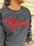 Black sweatshirt Titans puff print