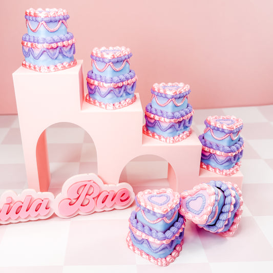 VINTAGE HEART CAKE FIDGET CLICKER | PURPLE NEBULA