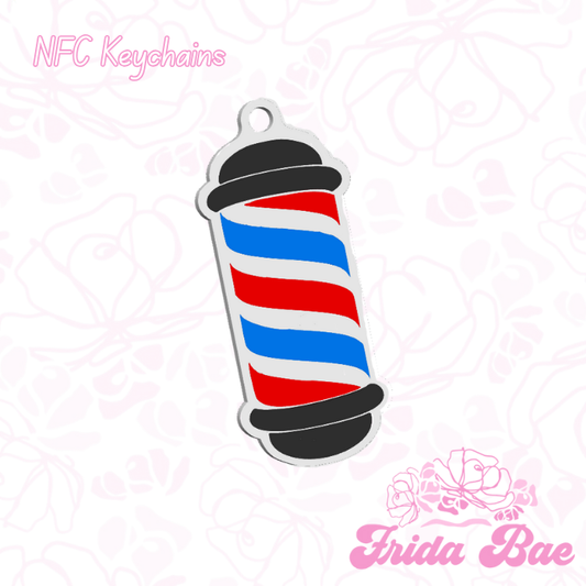 BARBER POLE SHAPED NFC KEYCHAIN