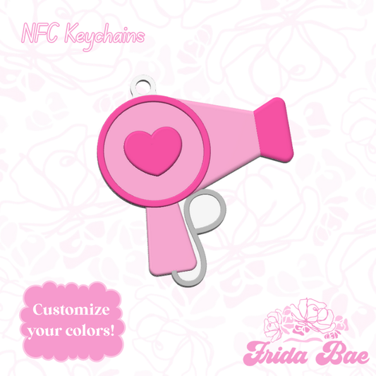 Blow Dryer Shaped NFC Keychain