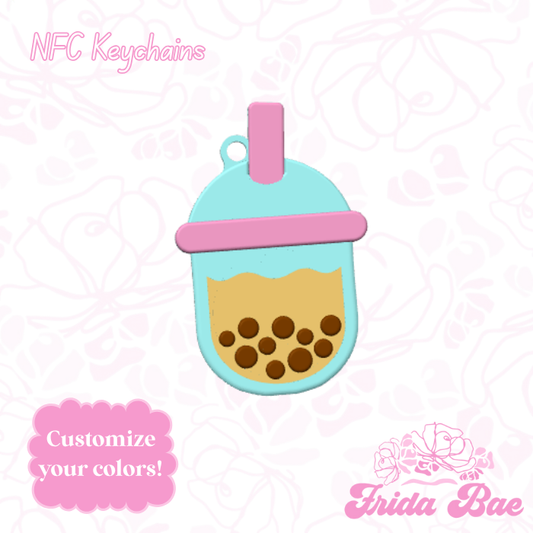 Boba Tea Shaped NFC Keychain