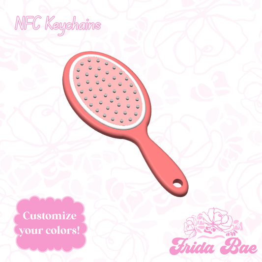 Hair Brush shaped NFC Keychain