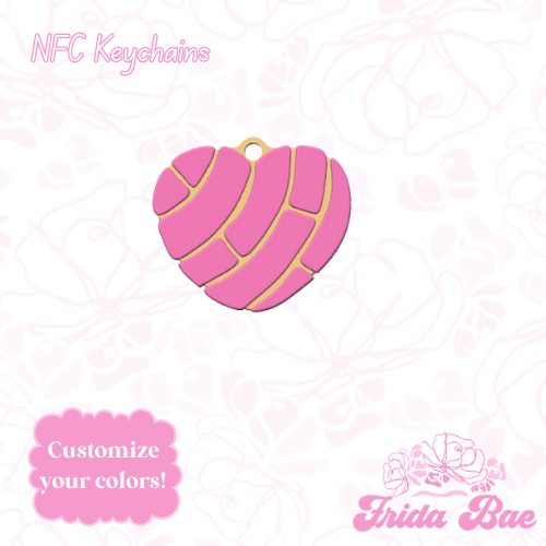 CUTE HEART CONCHA | NFC KEYCHAIN