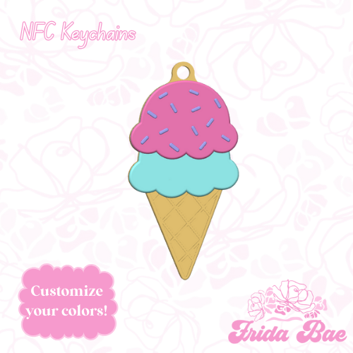 ICE CREAM CONE | NFC KEYCHAIN