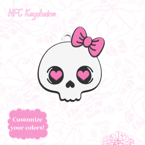 SKULL BOW | NFC KEYCHAIN