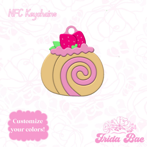STRAWBERRY ROLL | NFC KEYCHAIN