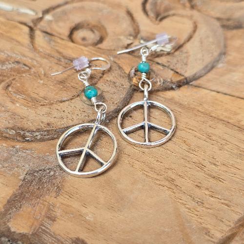 Peace Sterling Silver dangle Earrings