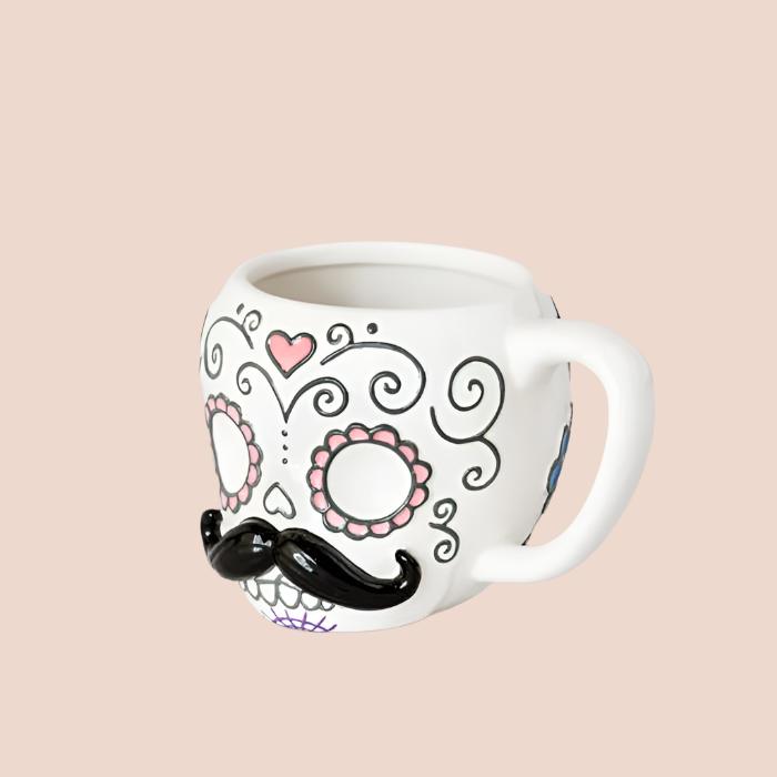 SUGAR SKULL MUSTACHE MUG