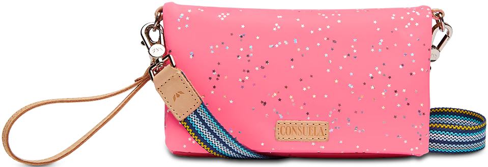 Shine Uptown Crossbody, neon pink patent star glitter Consuela