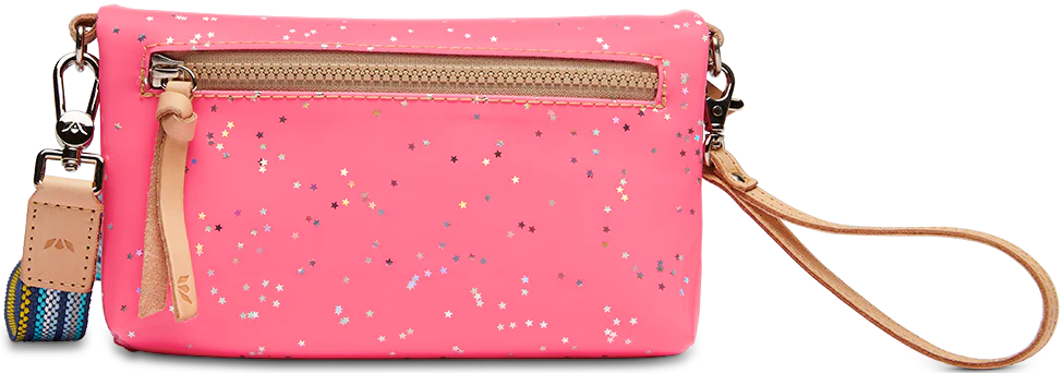 Shine Uptown Crossbody, neon pink patent star glitter Consuela