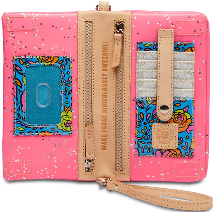 Shine Uptown Crossbody, neon pink patent star glitter Consuela