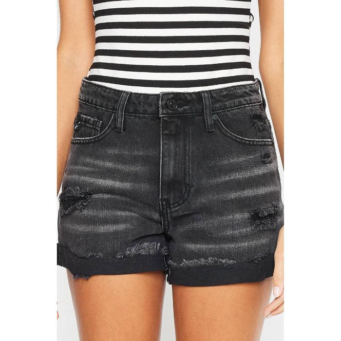 Stone wash shorts black KanCan