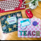 custom teacher mousepad in black and pink