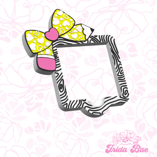zebra pencil bow sticky note holder