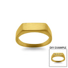 Brushed Gold Horizontal Signet Ring