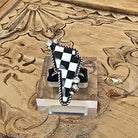 checkered lightning bolt ring adjustable