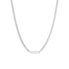 Stainless Steel engravable curb chain bar necklace