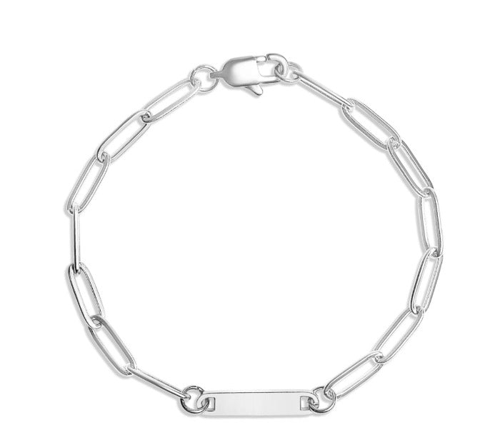 1-bar paperclip chain bracelet stainless