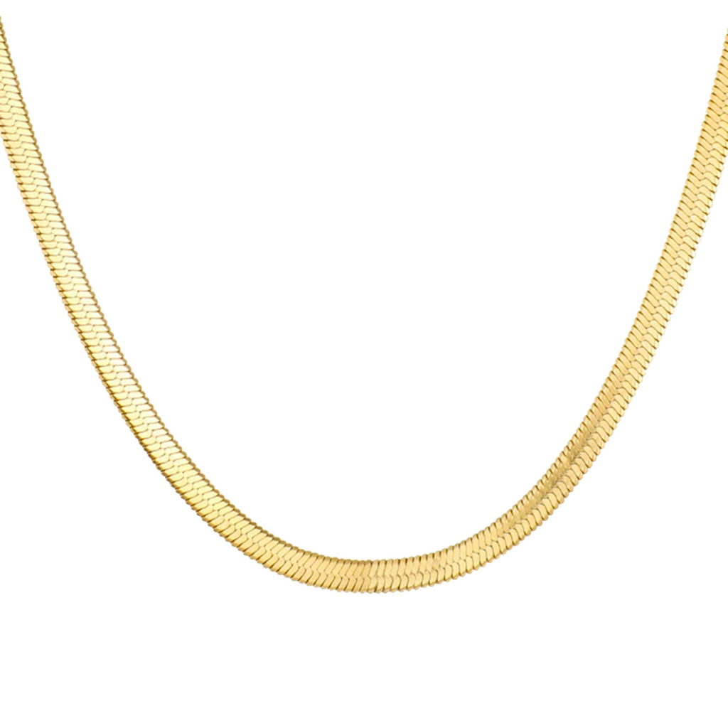 Herringbone Necklace Details:  18k Gold Plated Material: Brass, Gold Plated Size: 16 inches + 1.2" extender; Thickness: 4mm Clasp: Lobster Clasp Color: Gold Lead Free, Nickel Free 