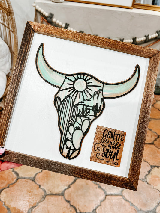 Gentle Heart and a wild soul handcrafted wood sign